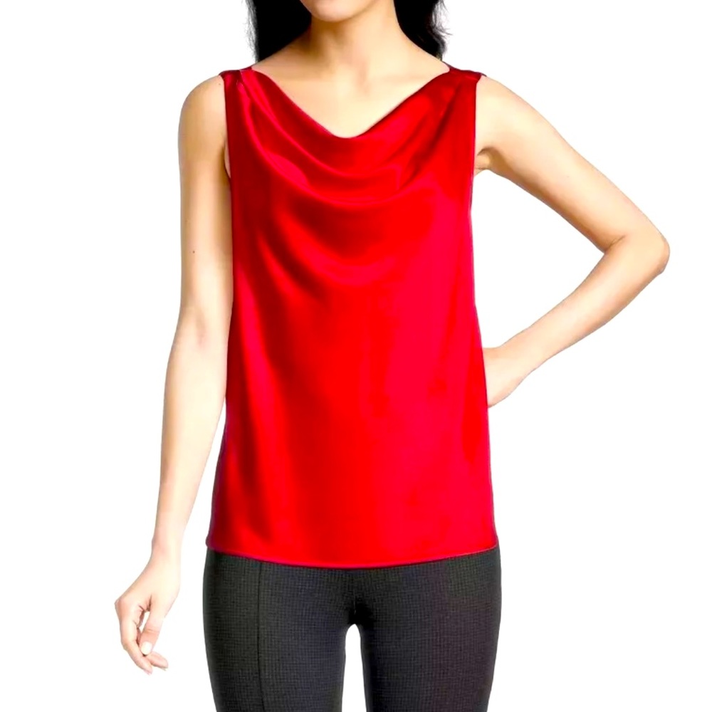 Ann Taylor Factory Bow Back Shell Candy Red Small